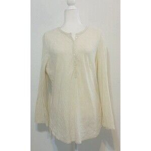 Old Navy Women Size XL 100% Linen Popover Split Neck Lagenlook Closet Staple